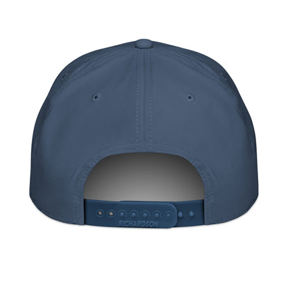 Back view of light blue classic rope cap with adjustable Richardson snapback closure